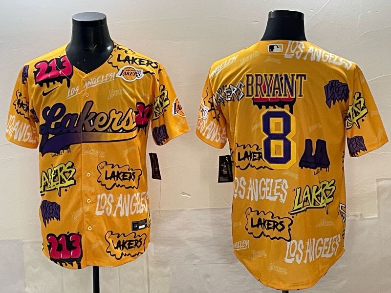 Men Los Angeles Lakers Nike #8 Bryant yellow NBA 2025 Jersey style 01->los angeles lakers->NBA Jersey